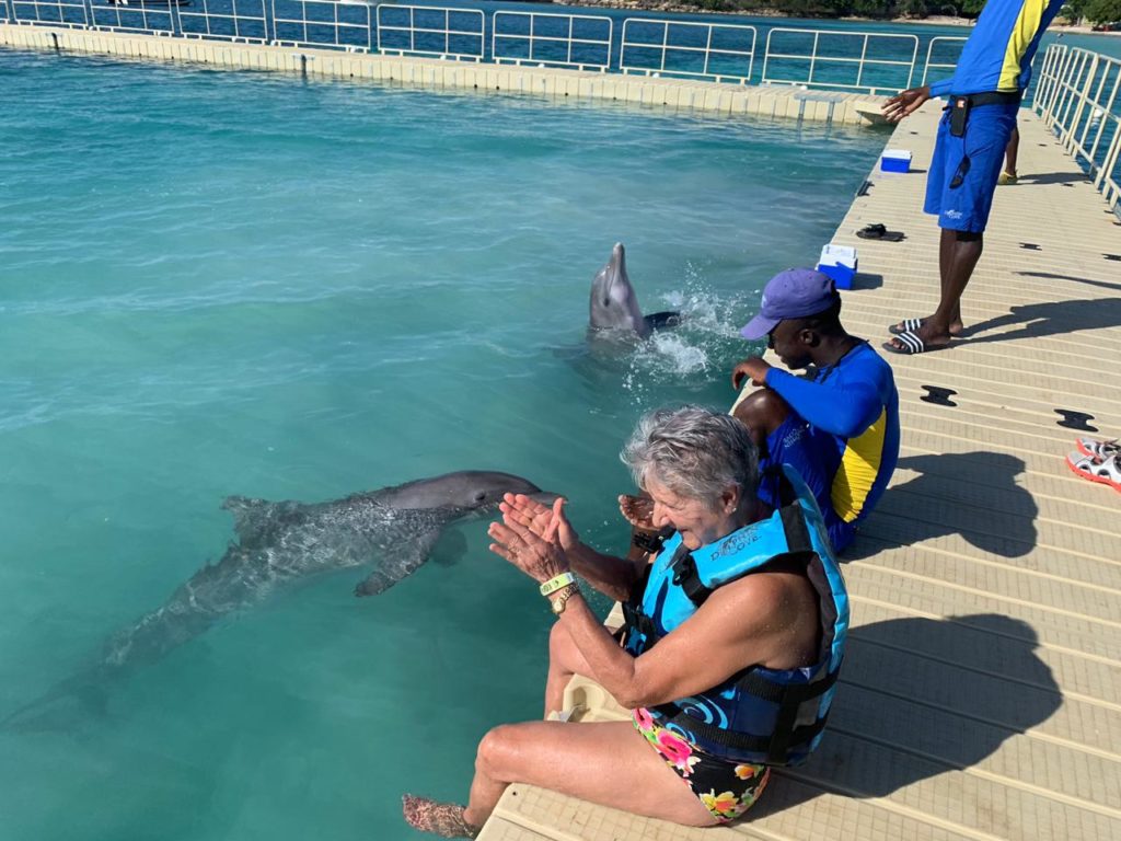 First guests at Dolphin Cove Puerto Seco