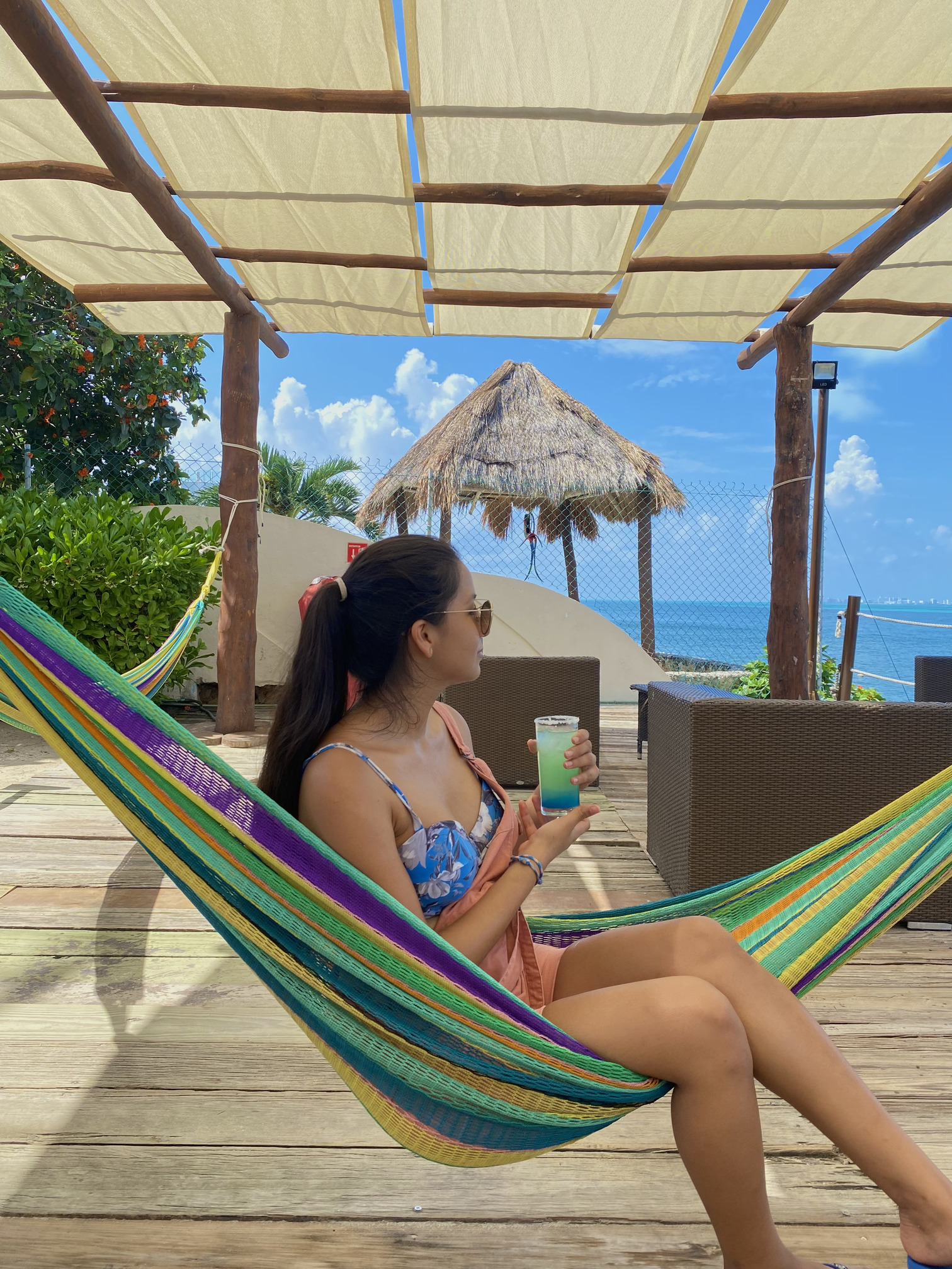 girl resting in a hammock on Isla Mujeres
