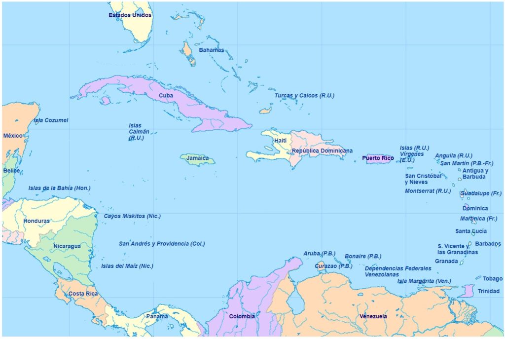 Mapa Caribe Con Nombres Dolphin Discovery Blog 5407