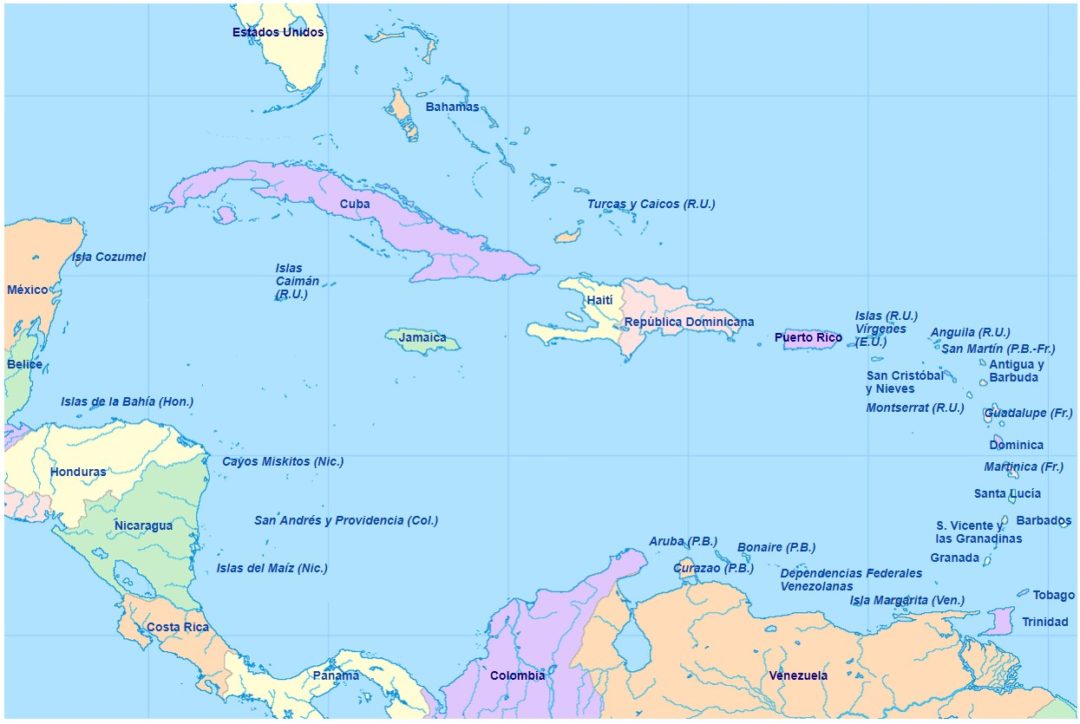 mapa-caribe-con-nombres | Dolphin Discovery | Blog
