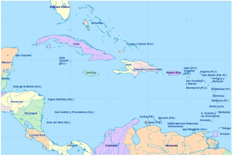 mapa-caribe-con-nombres | Dolphin Discovery | Blog